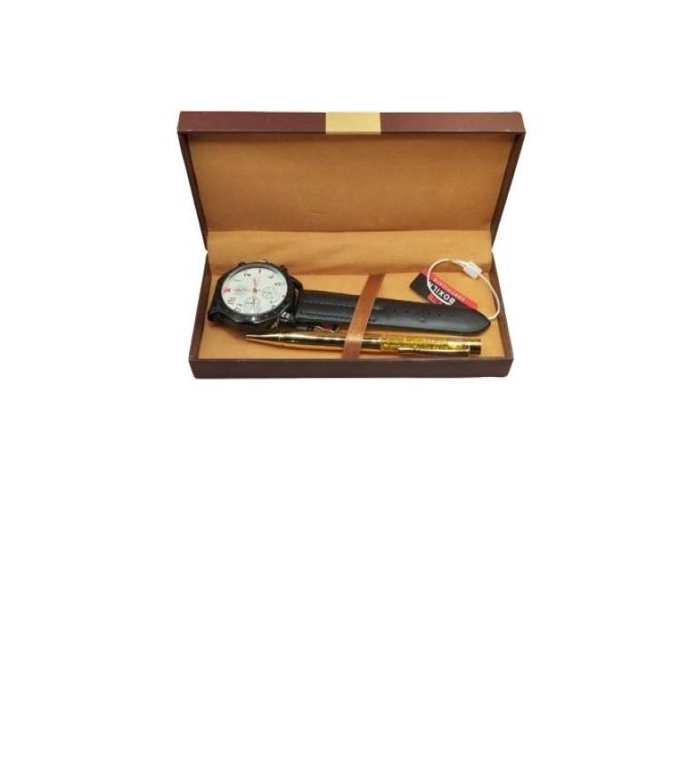 Boîte Vide Pour Cadeau Élégante en Similicuir (19x2x6.5cm) Idéale pour Stylos, Montres et Accessoires